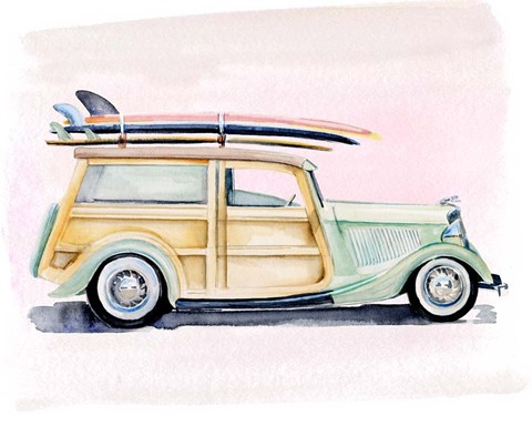 Framed Surf Wagon IV Print
