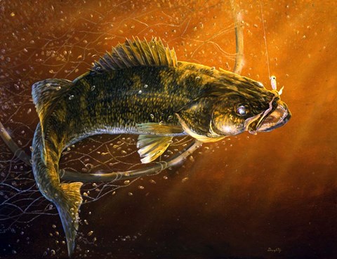 Out Of The Net Walleye Art by Terry Doughty at