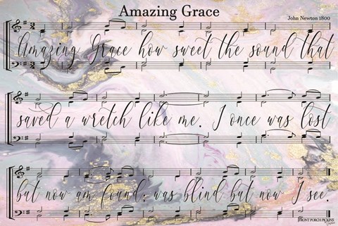Framed Amazing Grace Lyrics Print