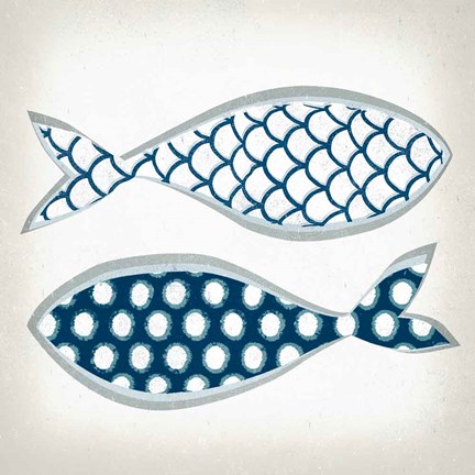 Framed Fish Patterns II Print
