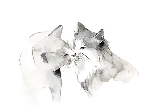 Framed Cat Kiss Print