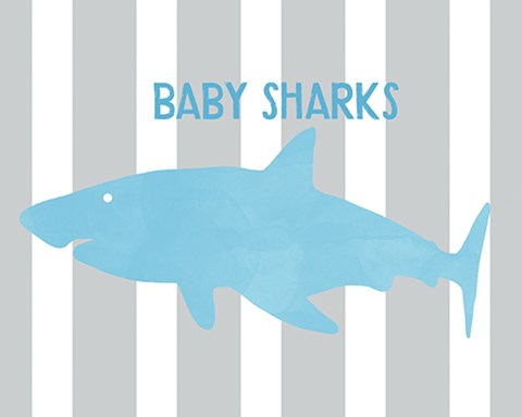 Framed Baby Sharks II Print