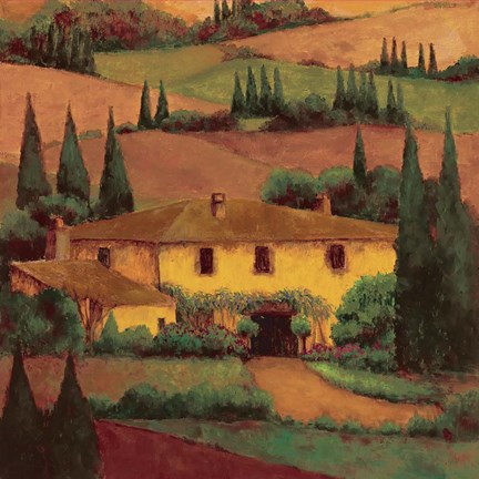 Framed Tuscany Villa Print