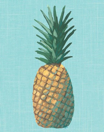 Framed Pineapple on Blue Print