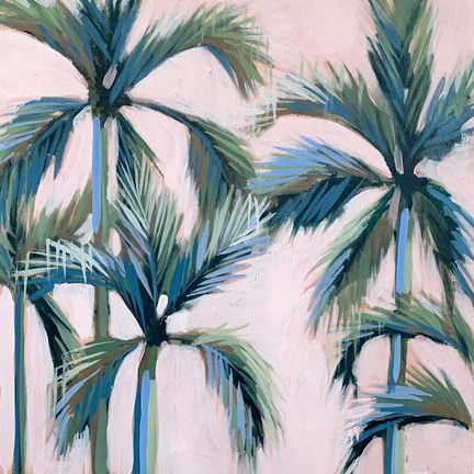 Framed California Pink Palms I Print