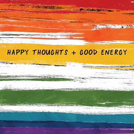 Framed Happy Thoughts Rainbow Print