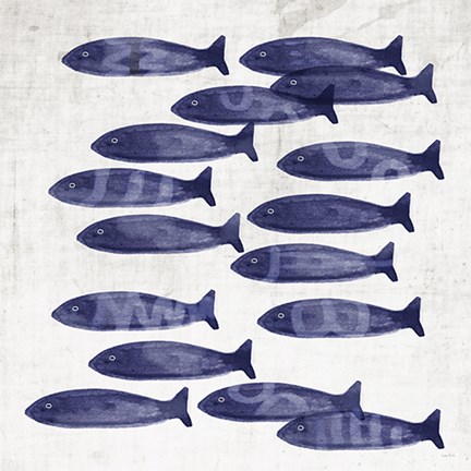Framed School of Fish Print