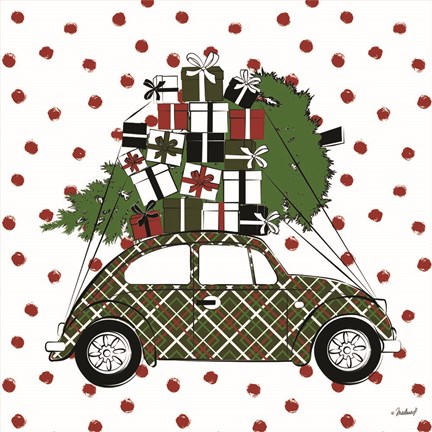 Framed Christmas Car Print