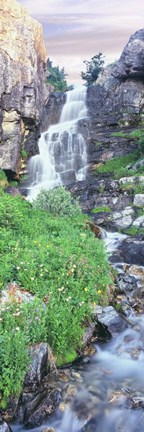 Framed View Of Waterfall Comes Into Rocky River, Broken Falls, Wyoming Print