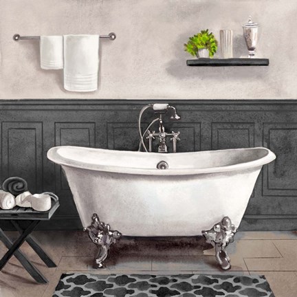 Serene Bath Ii Black White Art By, Black Framed Art For Bathroom