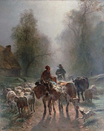 Framed On the Way to the Market, 1859 Print