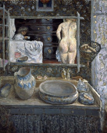 Framed Mirror Above a Washstand, 1908 Print