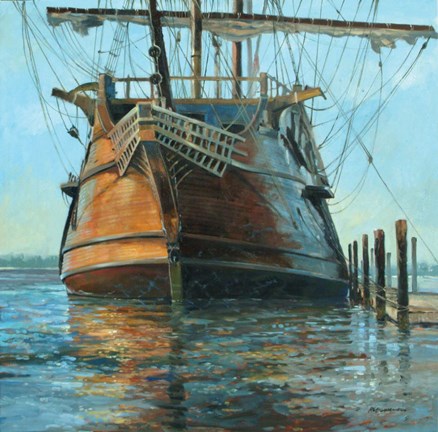 Framed El Galeon Painting Print