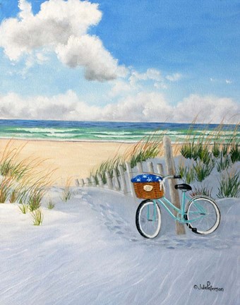 Framed Beach and Bike Print