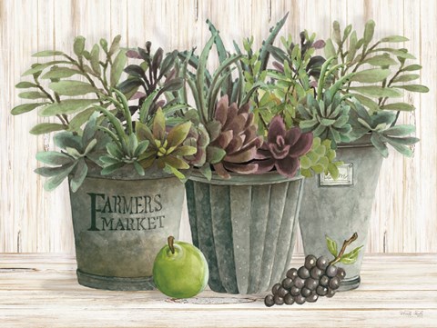 Framed Farmer Market Succulent Harvest Print