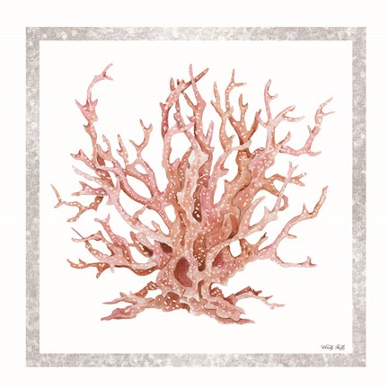 Framed Pink Coastal Coral I Print