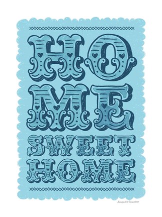Framed Home Sweet Home Blue Print