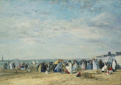 Framed Beach at Trouville Print