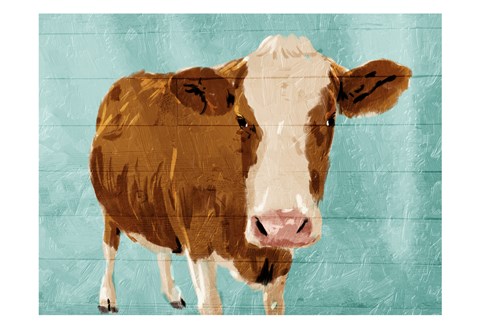 Framed Brown Cow Now Print