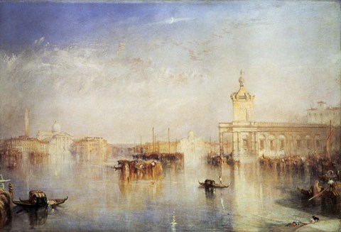 Framed Dogana, San Giorgio, Citella, from the steps of the Europa, Venice, 1842 Print