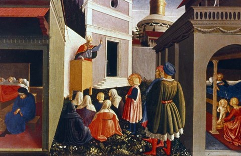 Framed Vocation of St Nicholas, 1437 Print