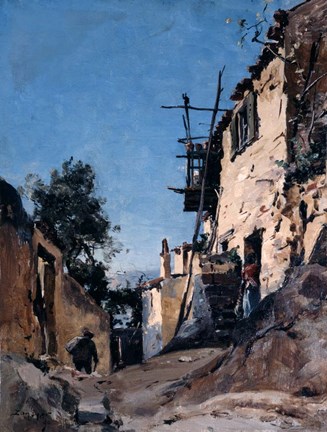 Framed Old Town Below the Cemetery, Menton, 1890 Print