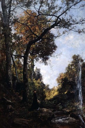 Framed Autumn Walk, 1869 Print