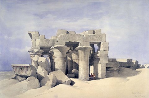 Framed Temple of Sobek and Haroeris at Kom Ombo, 19th century Print