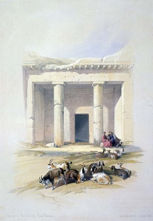 Framed Entrance to the Cave of Beni Hassan, 19th century Print