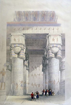 Framed Portico of the Temple of Dendera, 19th century Print