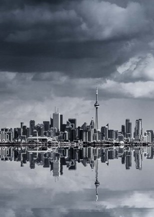 Framed Toronto Skyline From Colonel Samuel Smith Park Reflection No 1 Print