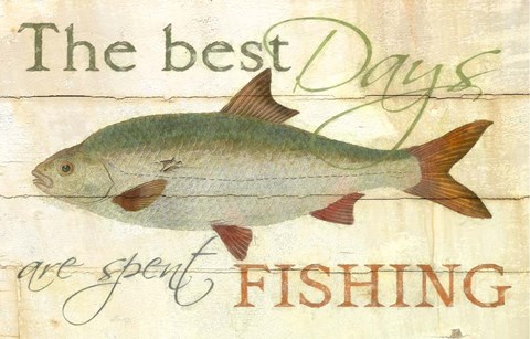 Framed Best Days are Spent Fishing Print