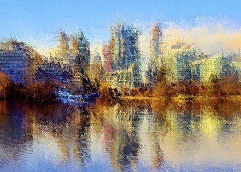 Framed Urban Lake View Print