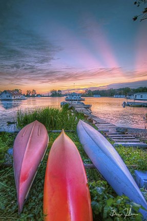 Framed Colorful Houseboats Print