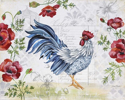 Framed Seasonal Rooster 7 Print