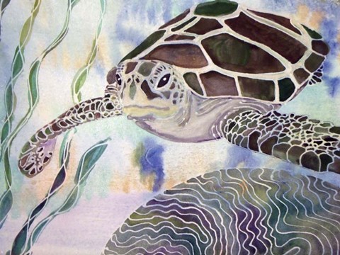 Framed Sea Turtle Beginning Print