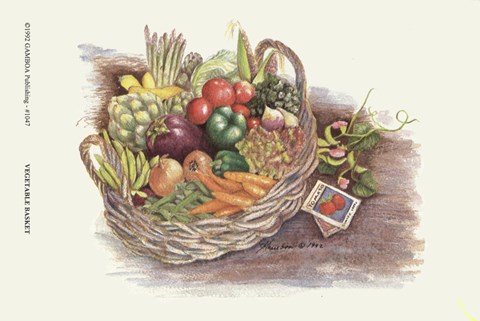 Framed Vegetable Basket Print