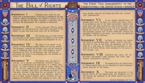 Framed Bill Of Rights Print
