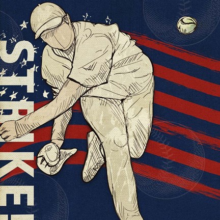 Framed Vintage Baseball Sign 3 Print