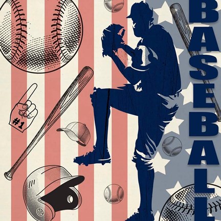Framed Vintage Baseball Sign 4 Print
