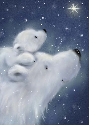 Framed Polar Bear And Cub 2 Print