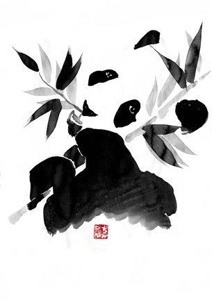 Framed Eating Panda Print