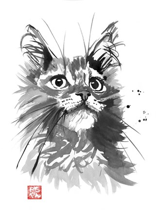 Framed Hairy Cat Print