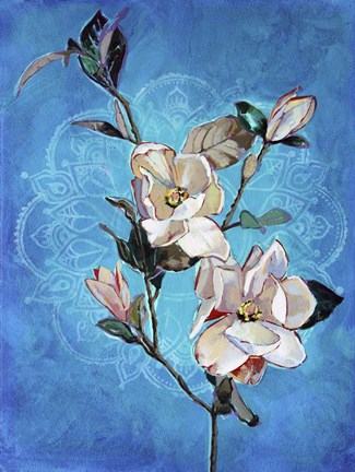Framed Magnolia Mandala Print