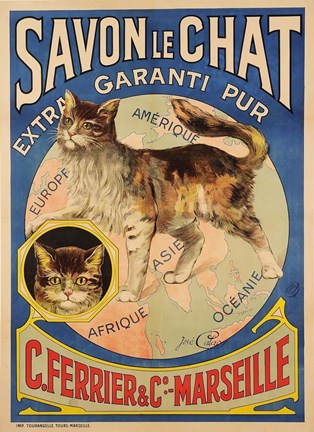 Framed Savon Le Chat Cat Soap ad Print