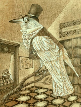 Framed White Raven Print