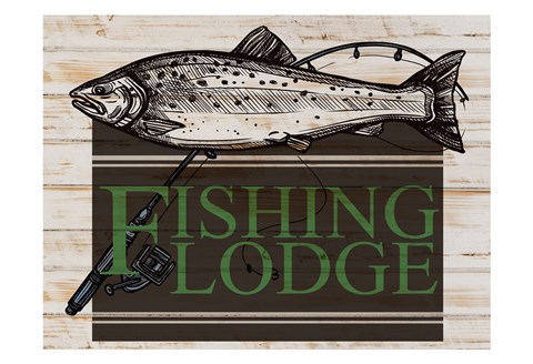 Framed Fishing Lodge Print