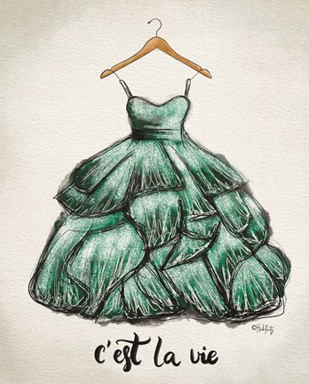 Framed C&#39;est La Vie Dress Print