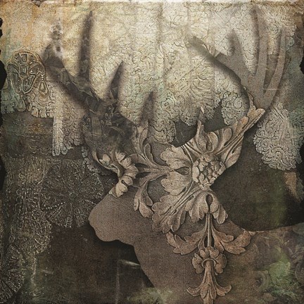 Framed Gothic Forest Deer Print