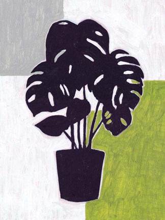 Framed Green Plantling II Print